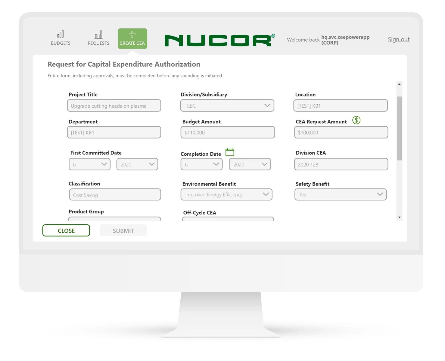 Nucor-CapEx-solution