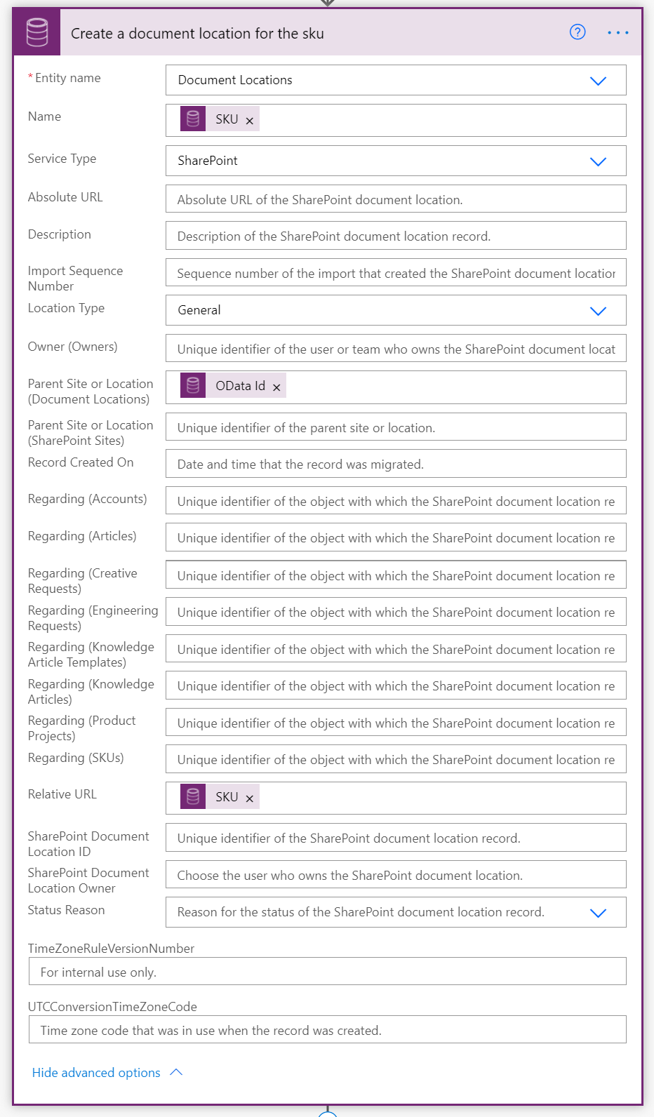 Create document location